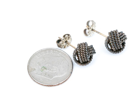 Tiffany & Co. Sterling Silver Classic Knot Stud Earrings