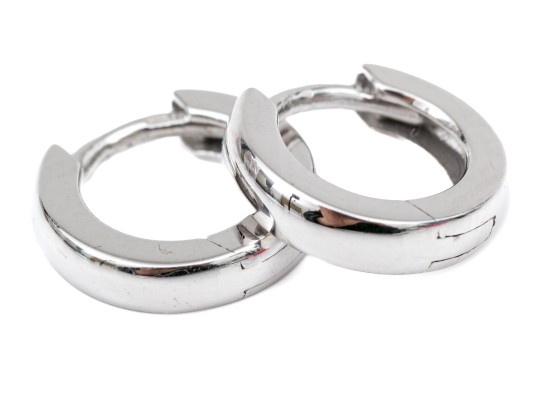 14k White Gold Lovely Small Simple Hoop Earrings