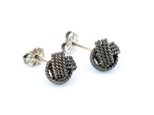 Tiffany & Co. Sterling Silver Classic Knot Stud Earrings