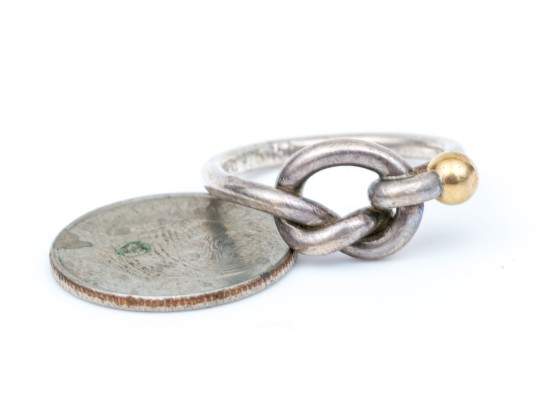 Tiffany & Co. Sterling Silver And 18k Yellow Gold Classic Knot Ring, Size 5.5