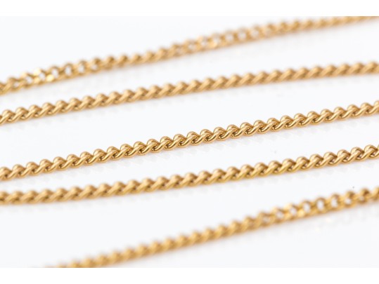 14k Yellow,  Gold Classic Curb Style Chain, 15 7/8