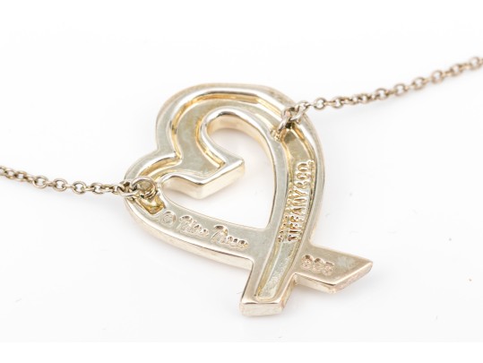 Tiffany & Co. Sterling Paloma Picasso Open Heart Ribbon Necklace, 18