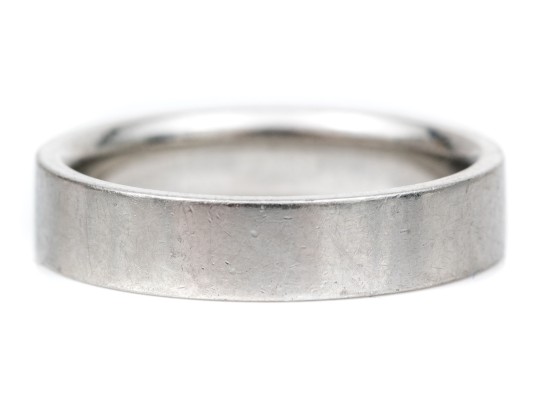 Platinum Simple Contemporary Band Ring, Size 4.75