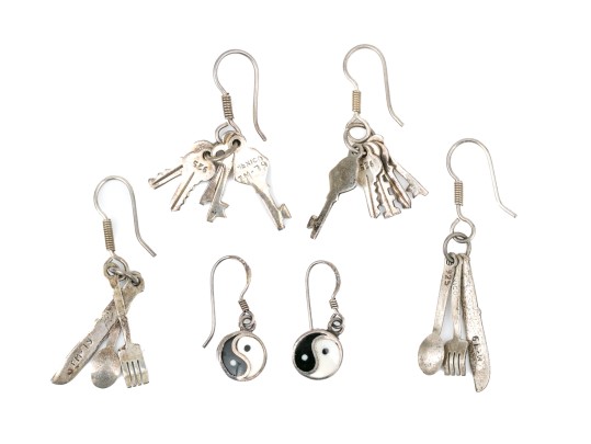Sterling Silver Assortment Fun Eclectic Pendant Earrings