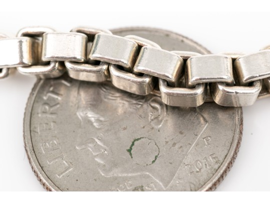 Tiffany & Co. Sterling Silver Chunky Box Link Style Bracelet