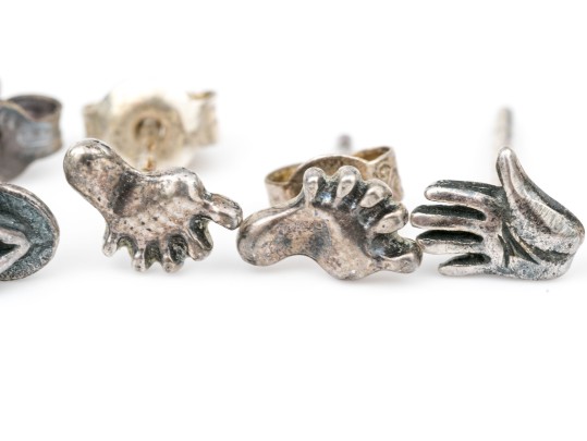 Sterling Silver Assortment Of Diminutive Stud Earrings