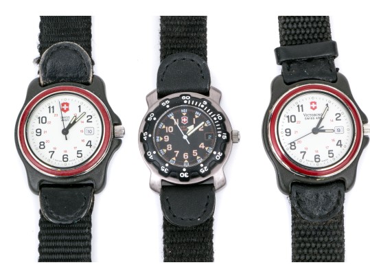 Swiss Army Collection Of Three 30mm And 32mm Quartz Strap Watches