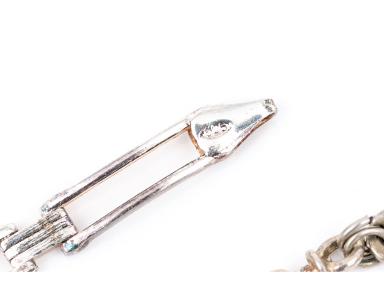 Sterling Silver Pair Of Open Link And Tube Style Bracelets
