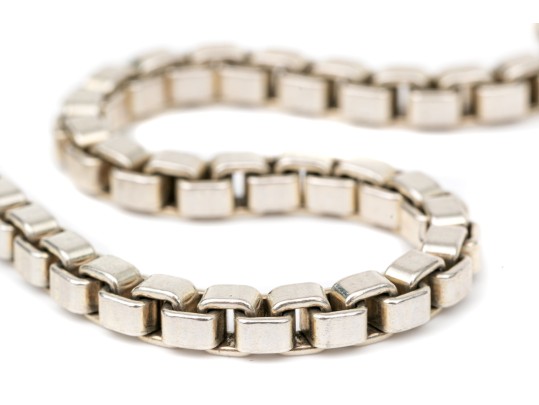 Tiffany & Co. Sterling Silver Chunky Box Link Style Bracelet