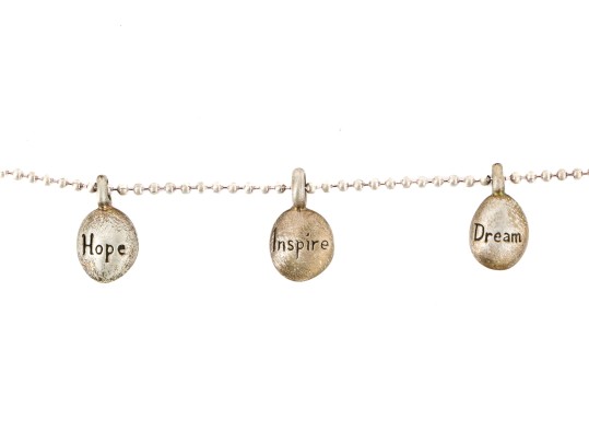 Wendy Gee! Sterling Silver Inspirational HOPE INSPIRE DREAM Necklace