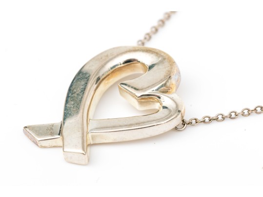 Tiffany & Co. Sterling Paloma Picasso Open Heart Ribbon Necklace, 18