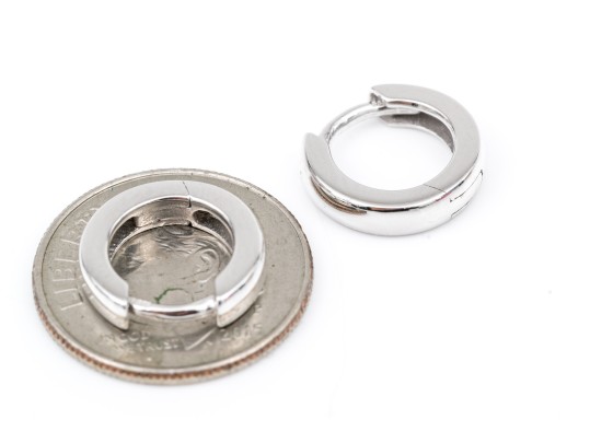 14k White Gold Lovely Small Simple Hoop Earrings