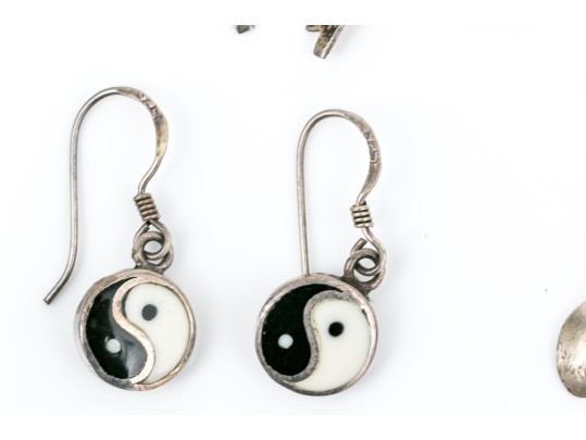 Sterling Silver Assortment Fun Eclectic Pendant Earrings