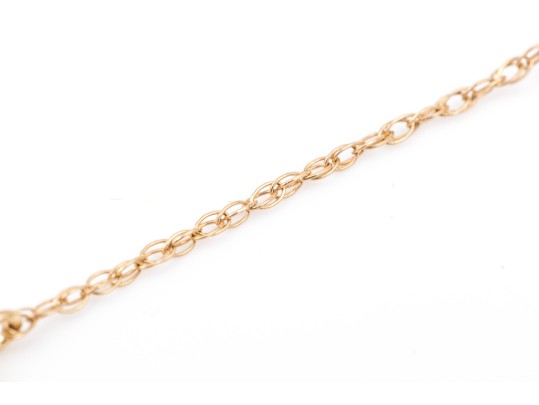 14k Yellow Gold Pretty White Cultured Freshwater Pearl Station Necklace