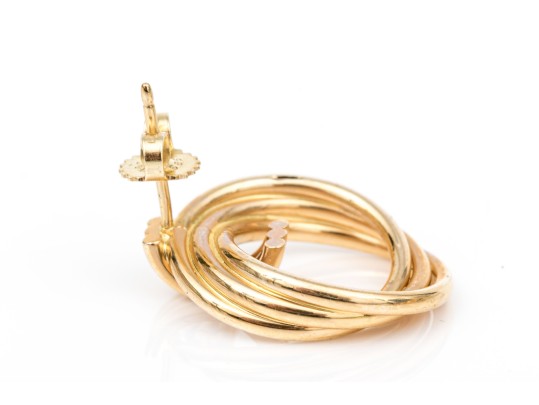Tiffany & Co. 14k Yellow Gold Classic Ribbed Doorknocker Earrings