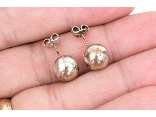 Tiffany & Co. Sterling Silver 10mm Ball Stud Earrings