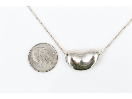 Tiffany & Co. Sterling Silver Elsa Peretti Large Bean Motif Necklace