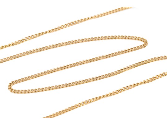 14k Yellow,  Gold Classic Curb Style Chain, 15 7/8
