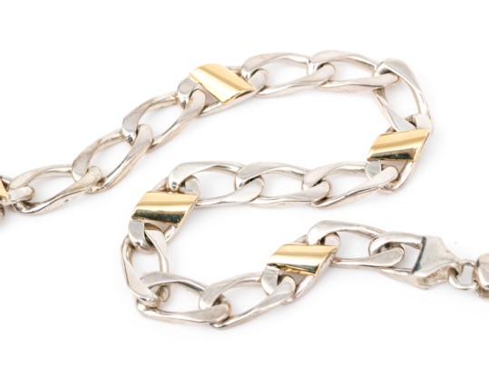 Tiffany & Co. Sterling Silver And 18k Yellow Gold Open Link Bracelet