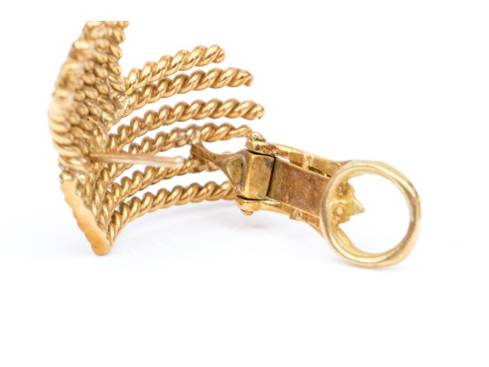 18k Yellow Gold Magnificent Folded Twisted Rope Earrings