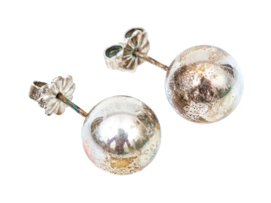 Tiffany & Co. Sterling Silver 10mm Ball Stud Earrings