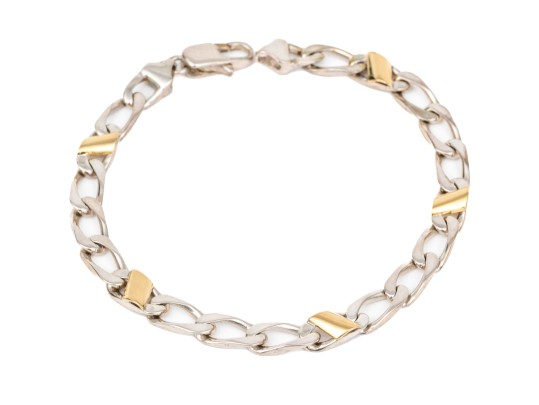 Tiffany & Co. Sterling Silver And 18k Yellow Gold Open Link Bracelet