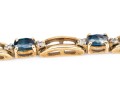 14k Yellow Gold Classic Oval Sapphire And Diamond Link Bracelet