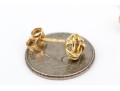 18k Yellow Gold Simple Woven Knot Earrings, With 14k Clutches