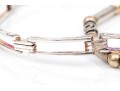 Sterling Silver Pair Of Open Link And Tube Style Bracelets