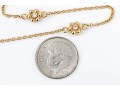 14k Yellow Gold Pretty Diamond Set Flower Motif Station Necklace, App. 0.20 TCW