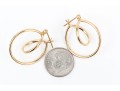 14k Yellow Gold Contemporary High Polished Spiral Hoops
