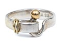 Tiffany & Co. Sterling Silver And 18k Yellow Gold Classic Hook And Eye Ring, Size 7