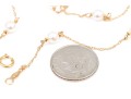 14k Yellow Gold Pretty White Cultured Freshwater Pearl Station Necklace