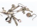 Sterling Silver Assortment Fun Eclectic Pendant Earrings