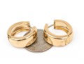 14k Yellow Gold Striking Wide Small Round Hinged Hoop Earring