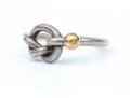 Tiffany & Co. Sterling Silver And 18k Yellow Gold Classic Knot Ring, Size 5.5
