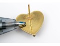14k Yellow Gold Striking Matte Finished Heart Motif Earrings
