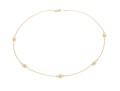 14k Yellow Gold Pretty Diamond Set Flower Motif Station Necklace, App. 0.20 TCW