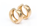 14k Yellow Gold Striking Wide Small Round Hinged Hoop Earring