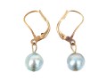 14k Yellow Gold Chic Grey Cultured Freshwater Pearl Drop Earrings