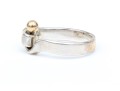 Tiffany & Co. Sterling Silver And 18k Yellow Gold Classic Hook And Eye Ring, Size 7