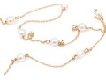 14k Yellow Gold Pretty White Cultured Freshwater Pearl Station Necklace