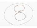 Sterling Silver Collection Of Figaro And Curb Link Bracelets, With Necklace
