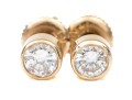 14k Yellow Gold Pretty Bezel Set Diamond Stud Earrings, App. 0.42 TCW
