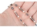 Lovely Fluorite Bead And Cultured Pearl Necklace, Sterling Clasp