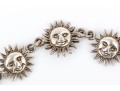 Sterling Silver Fun Sun Motif Link Bracelet