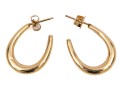 14k Yellow Gold Chic High Polished Puffed Oval Hoop Earrings