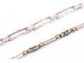 Sterling Silver Pair Of Open Link And Tube Style Bracelets