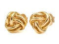 18k Yellow Gold Simple Woven Knot Earrings, With 14k Clutches