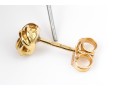 18k Yellow Gold Simple Woven Knot Earrings, With 14k Clutches